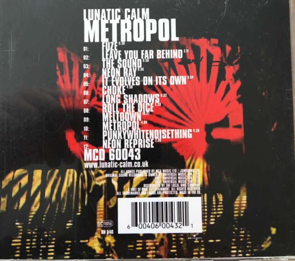 Metropol - Lunatic Calm (CD) music collectible [Barcode 600406004321] - Main Image 2
