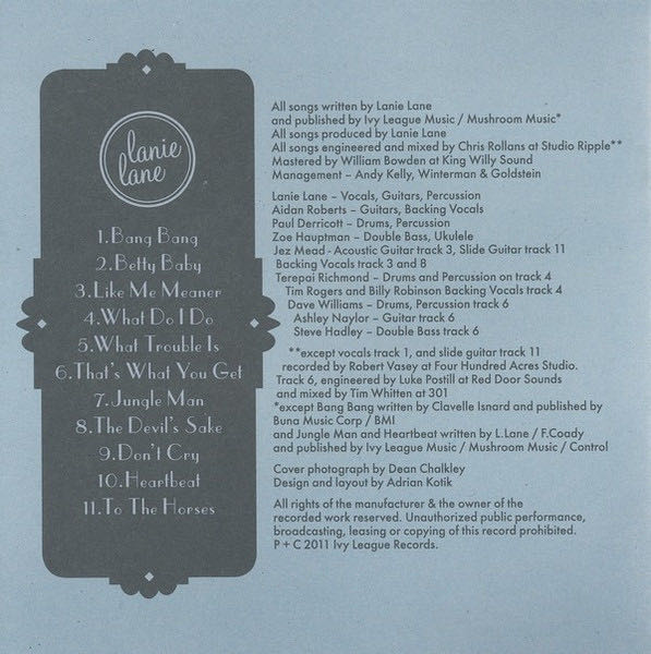 To the Horses - Lane, Lanie (CD) music collectible [Barcode 9341004013124] - Main Image 2