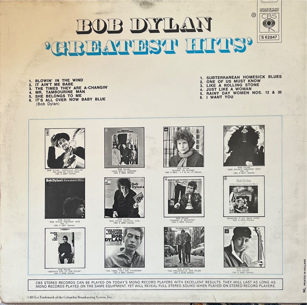 Bob Dylan’s Greatest Hits - Bob Dylan (12”) music collectible - Main Image 2