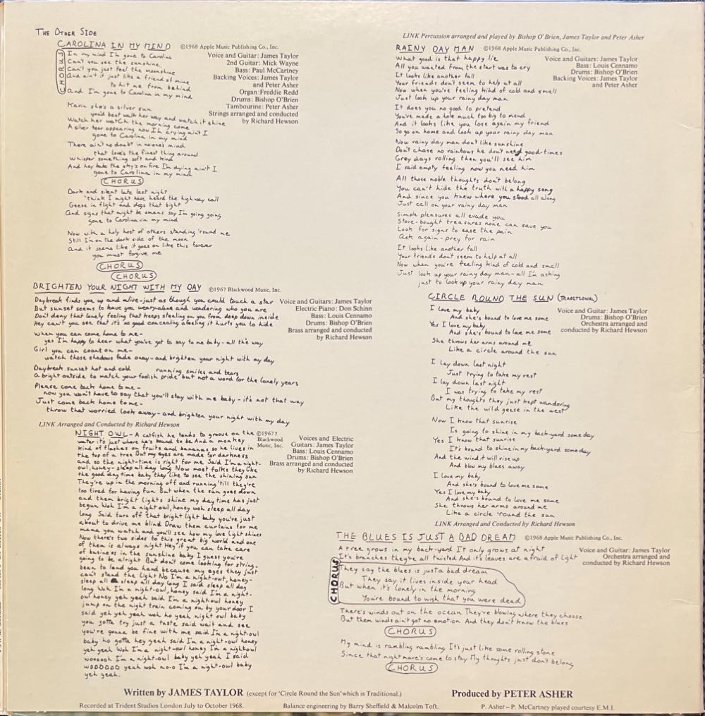 James Taylor - James Taylor (12”) music collectible [Barcode 0077779757725] - Main Image 4