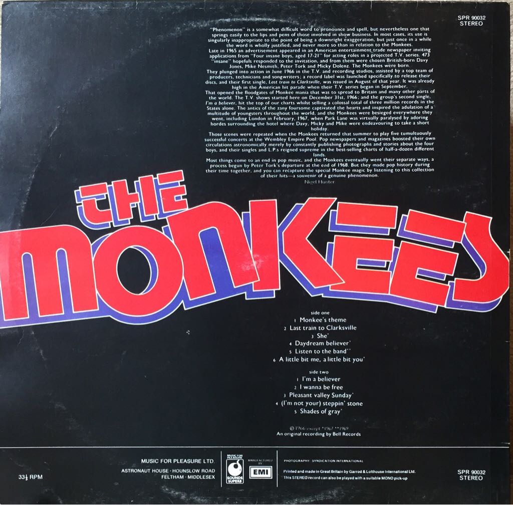 The Monkees - The Monkees (12”) music collectible - Main Image 2