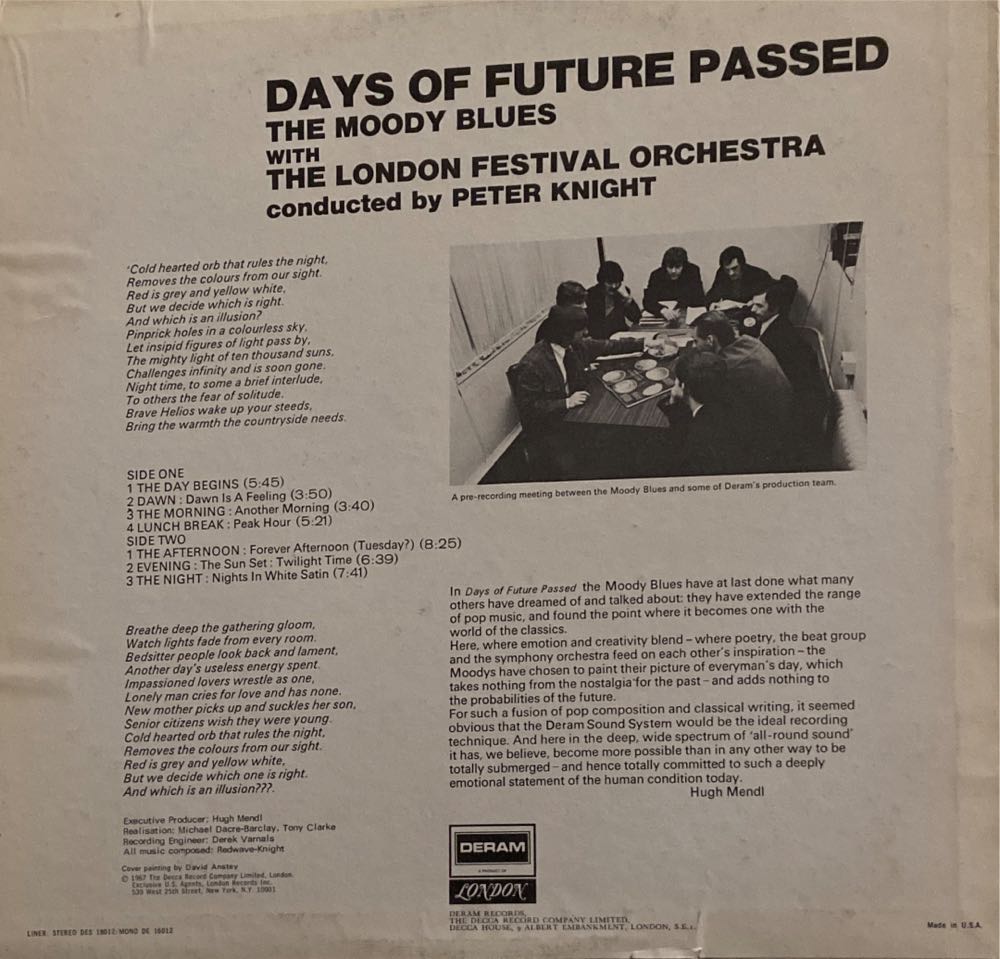 Days Of Future Passed - Moody Blues, The (12”) music collectible - Main Image 4