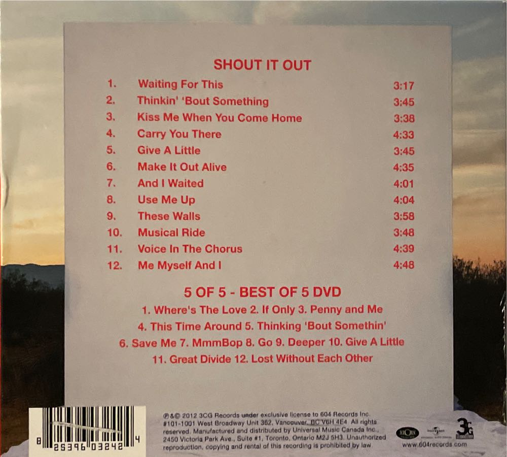 Shout It Out - Hanson (CD/DVD) music collectible [Barcode 825396032424] - Main Image 4