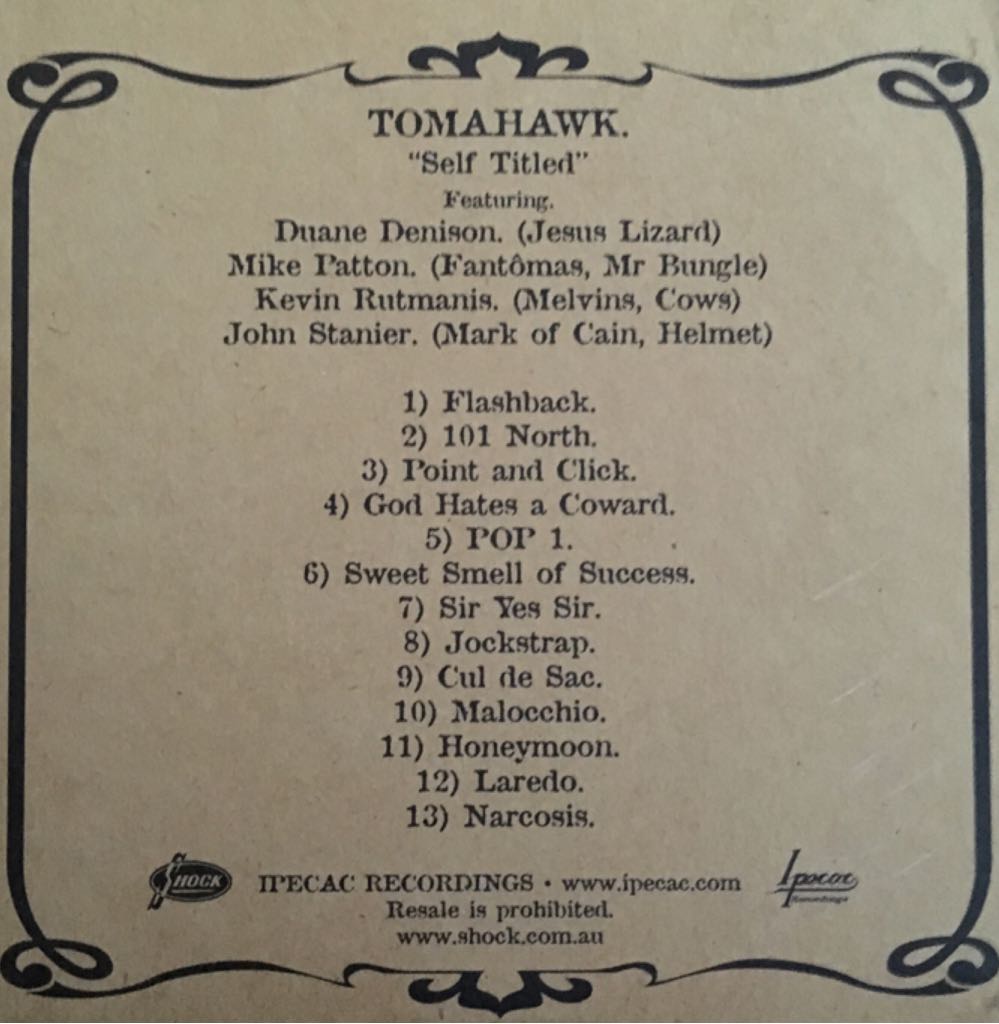 Tomahawk - Tomahawk (CD) music collectible - Main Image 2