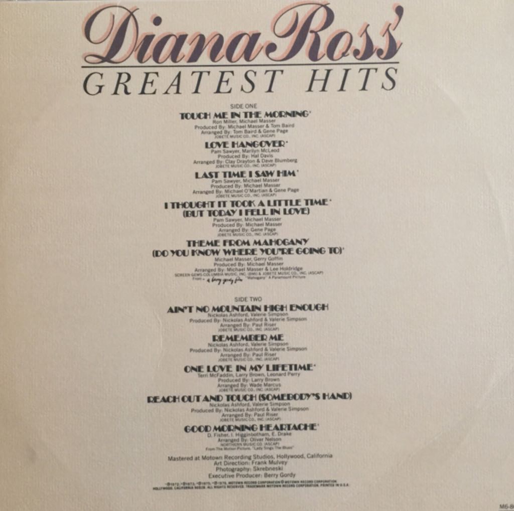 Diana Ross’ Greatest Hits - Diana Ross (12”) music collectible - Main Image 2