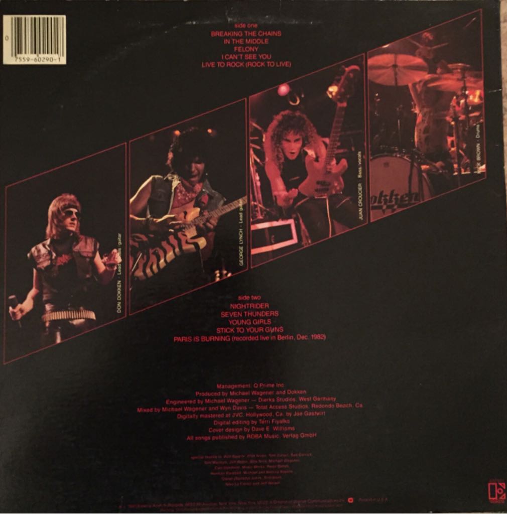 Breaking The Chains - Dokken (12” - 36) music collectible [Barcode 075596029018] - Main Image 2