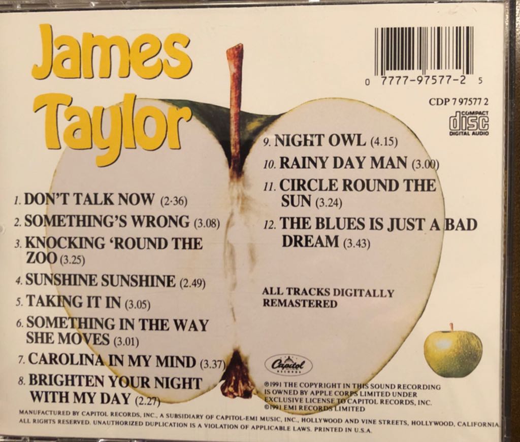 James Taylor - Taylor, James (CD) music collectible [Barcode 077779757725] - Main Image 2