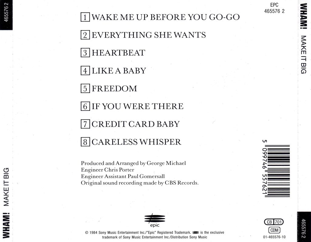 Make It Big - Wham! (CD - 38) music collectible [Barcode 5099746557621] - Main Image 2
