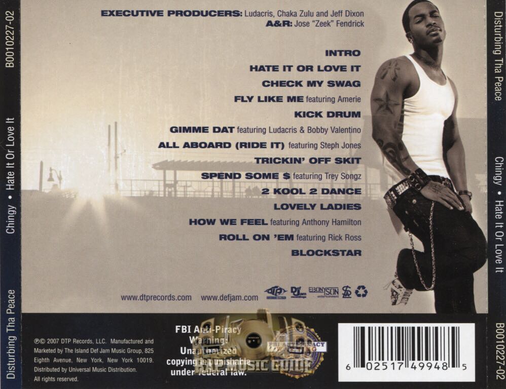 Hate It Or Love It - Chingy (CD - 49) music collectible [Barcode 602517499485] - Main Image 2