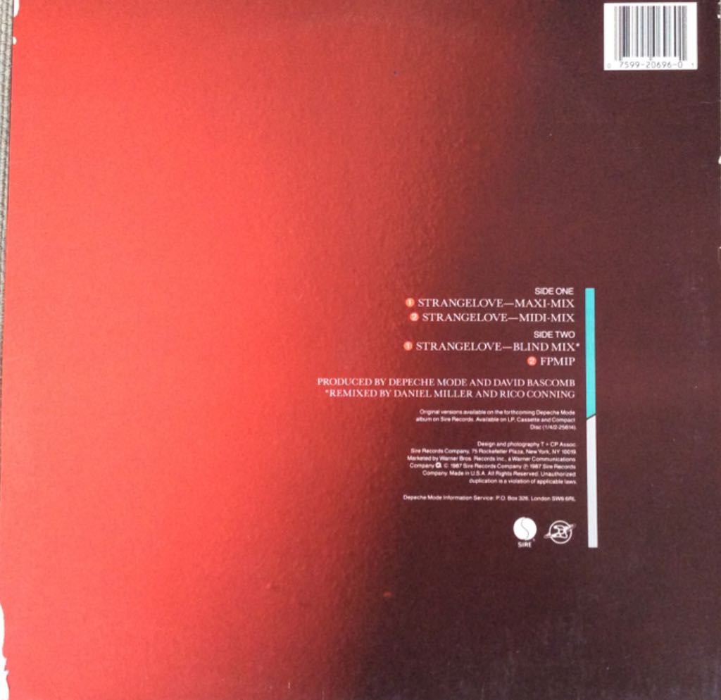 Strangelove - Depeche Mode (12”) music collectible [Barcode 075992069601] - Main Image 2