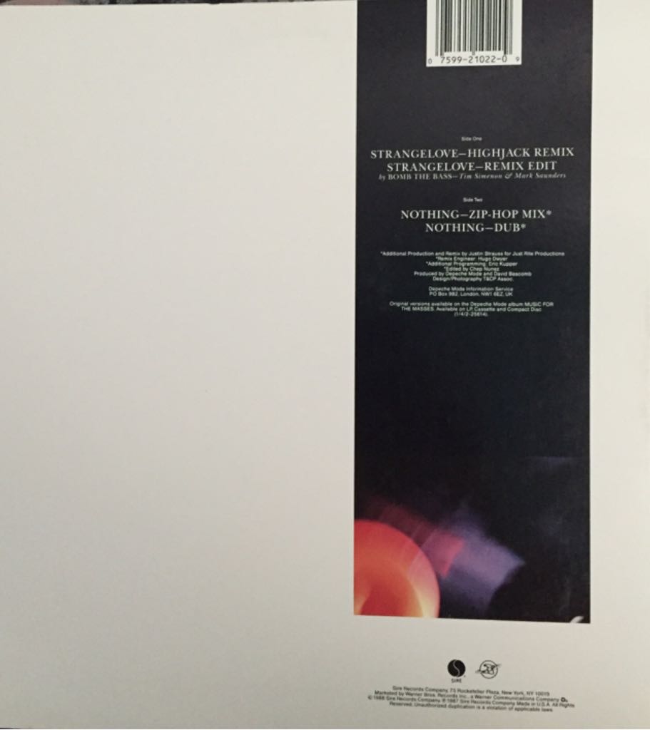 Strangelove - Depeche Mode (12”) music collectible [Barcode 724354830921] - Main Image 2