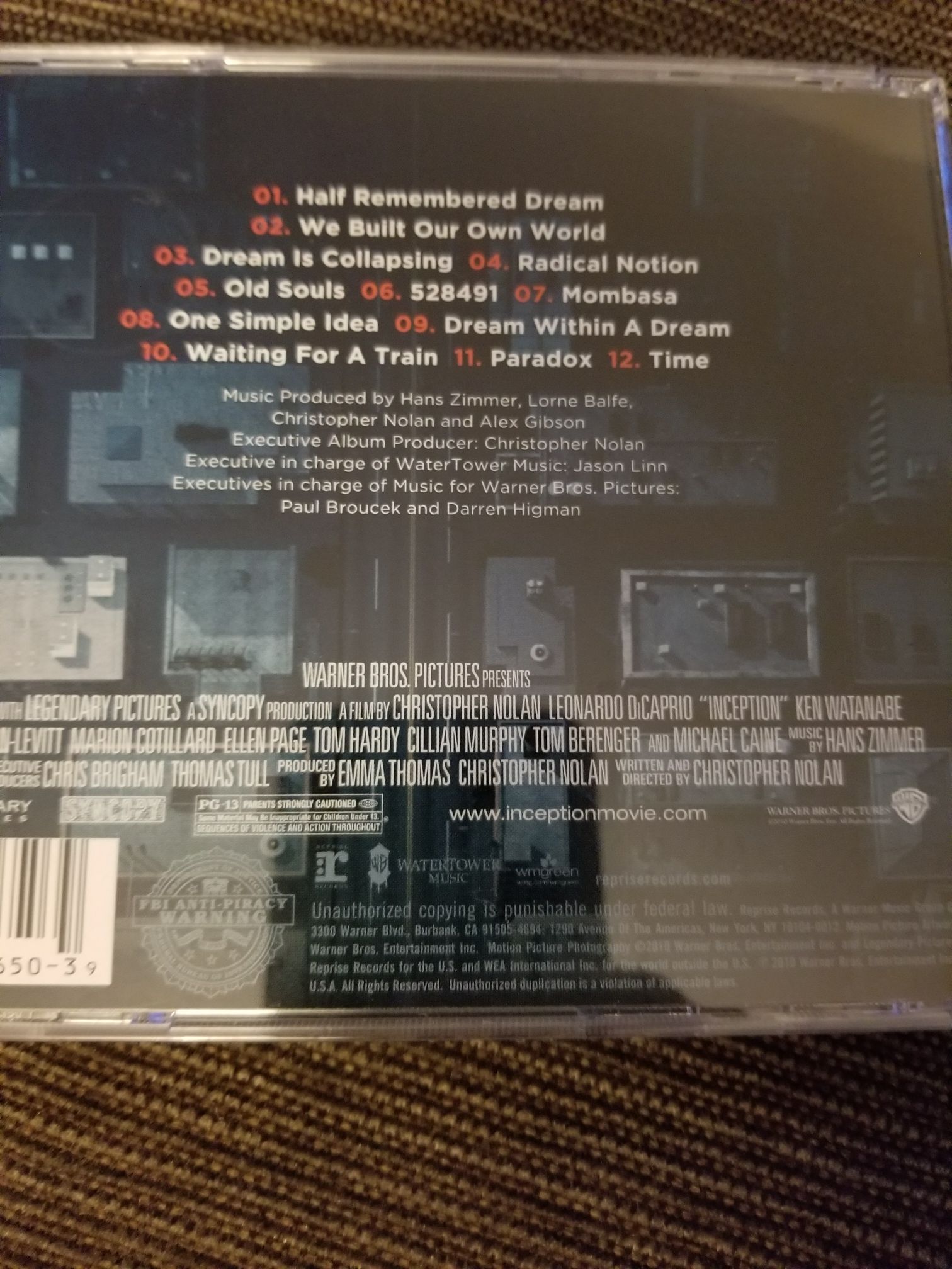 Inception - Hans Zimmer (CD - 49) music collectible [Barcode 093624965039] - Main Image 2