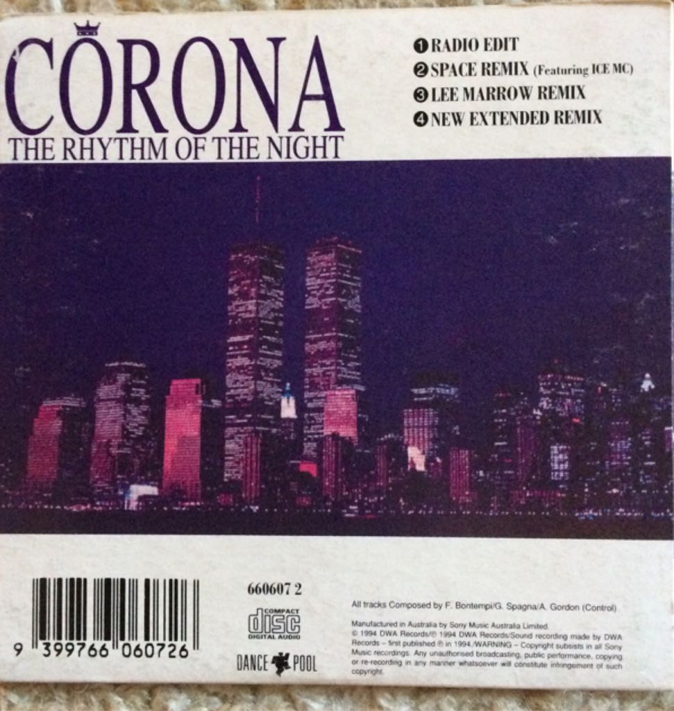 The Rhythm Of The Night - corona (Cassette) music collectible [Barcode 9399766060726] - Main Image 2