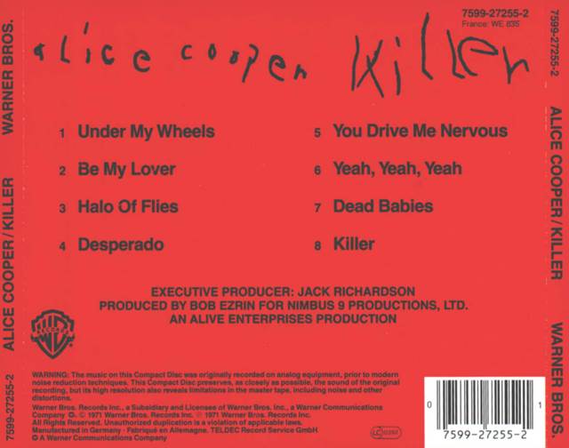 Killer - Alice Cooper (CD - 37:08) music collectible - Main Image 2