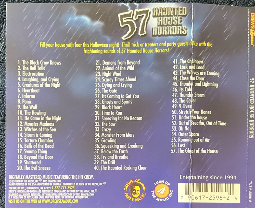 57 Haunted House Horrors - The Hit Crew (CD) music collectible [Barcode 790617259624] - Main Image 2