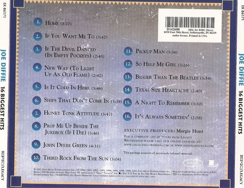 16 Biggest Hits - Joe Diffie (CD) music collectible - Main Image 2