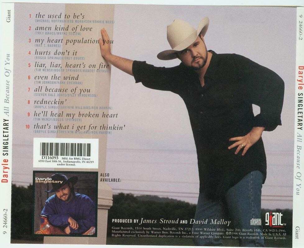 All Because of You (MP3) - Singletary, Daryle (CD) music collectible - Main Image 2
