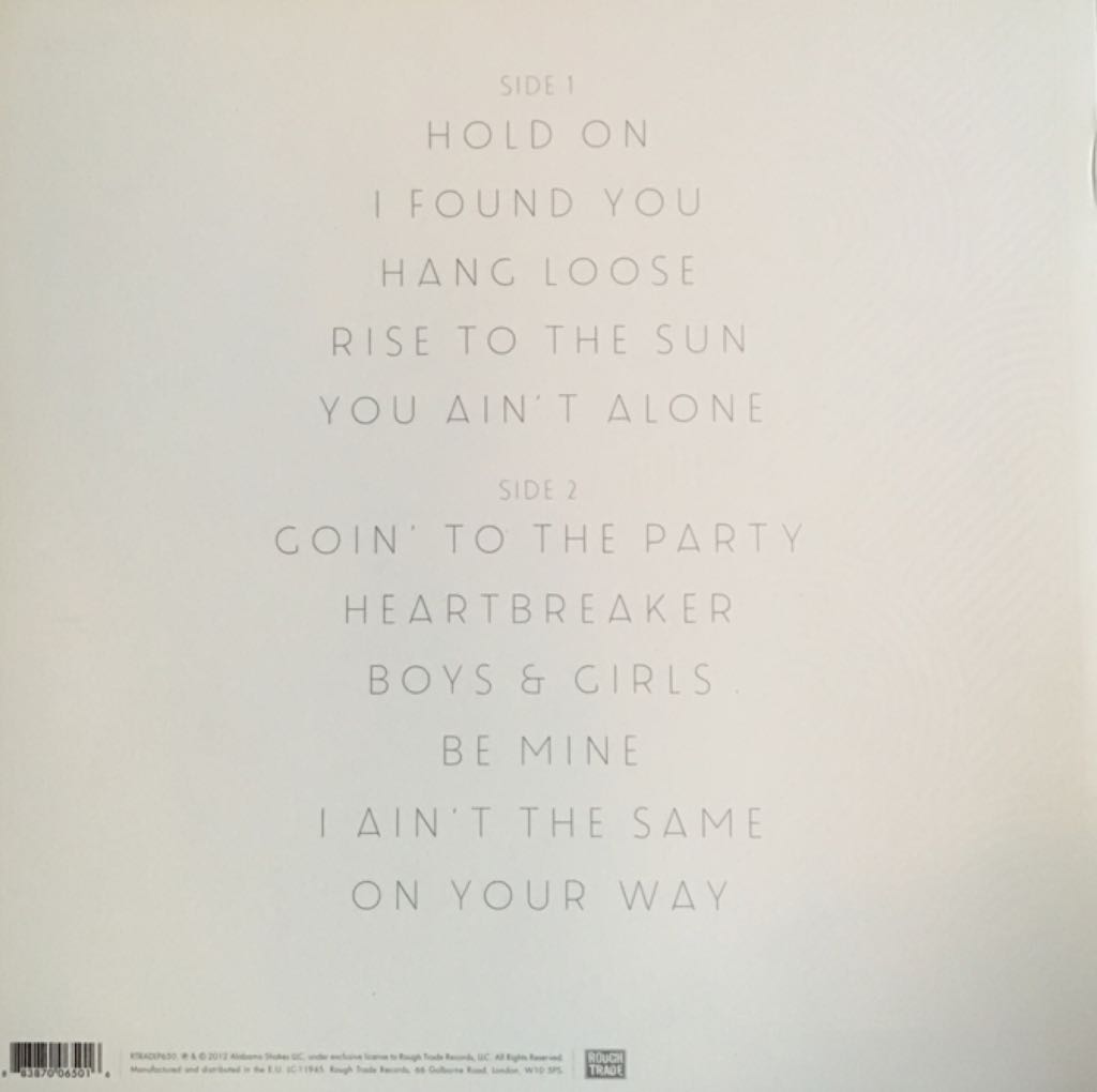 Boys & Girls - Alabama Shakes (MP3 - 36) music collectible [Barcode 883870065016] - Main Image 2