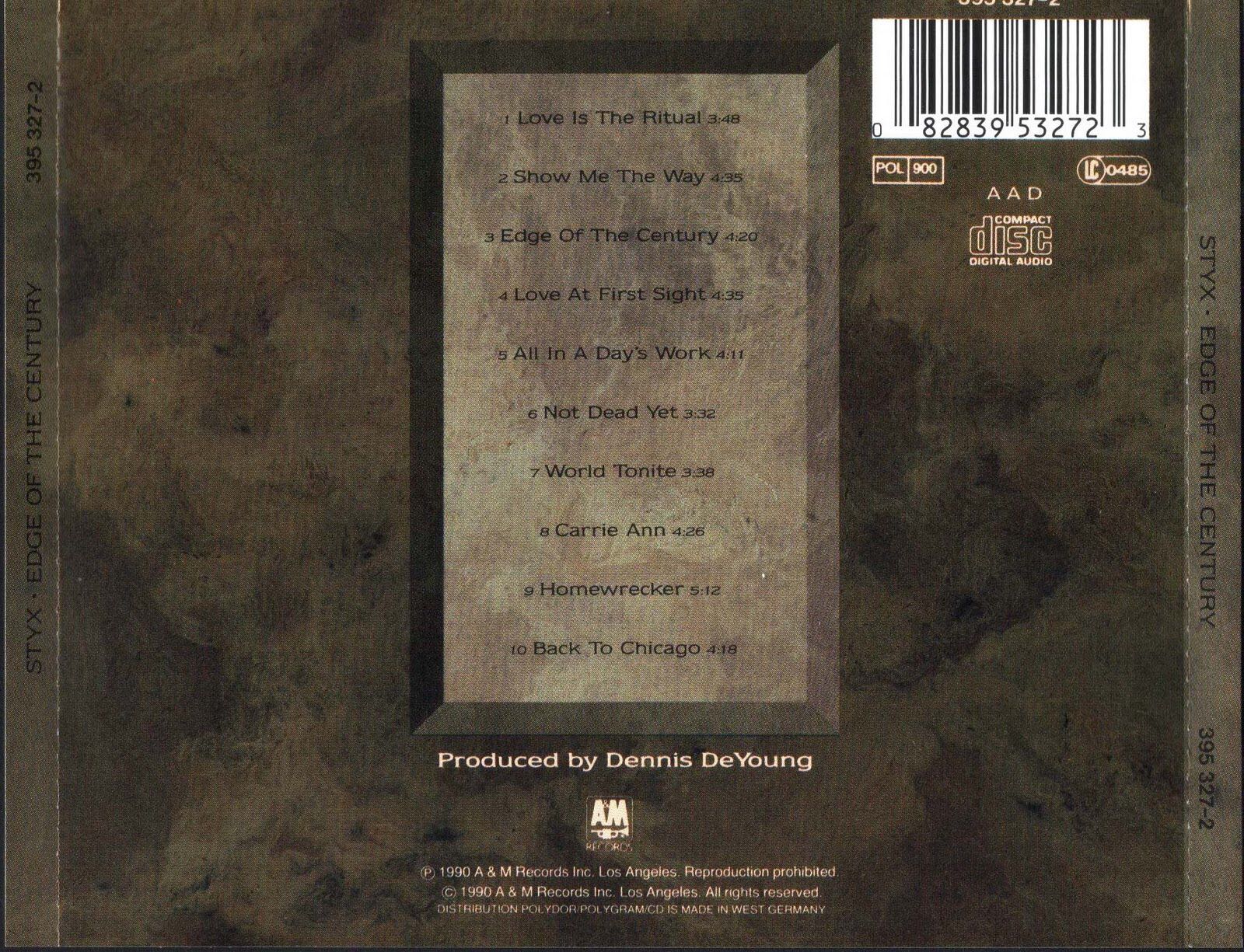 Edge Of The Century - Styx (CD - 43) music collectible [Barcode 082839532723] - Main Image 3