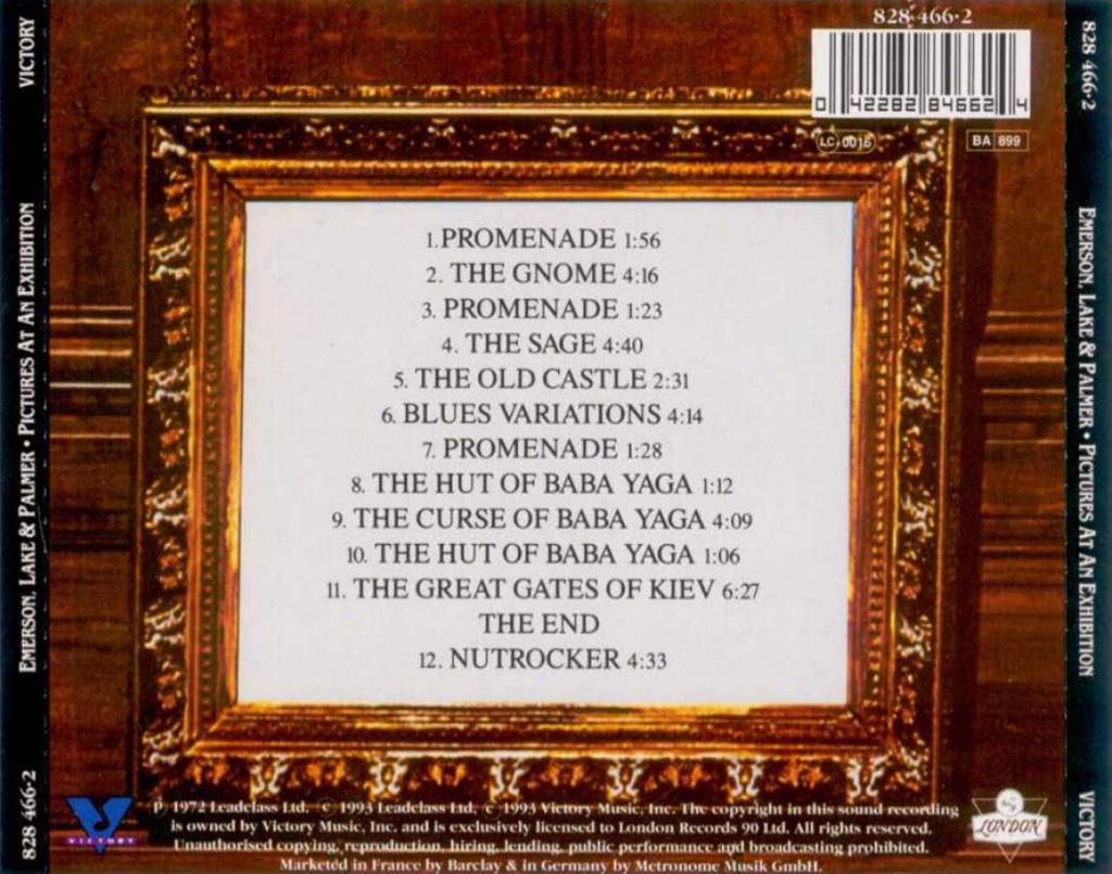 Pictures At An Exhibition - Emerson, Lake & Palmer (CD - 39) music collectible [Barcode 738348001822] - Main Image 2