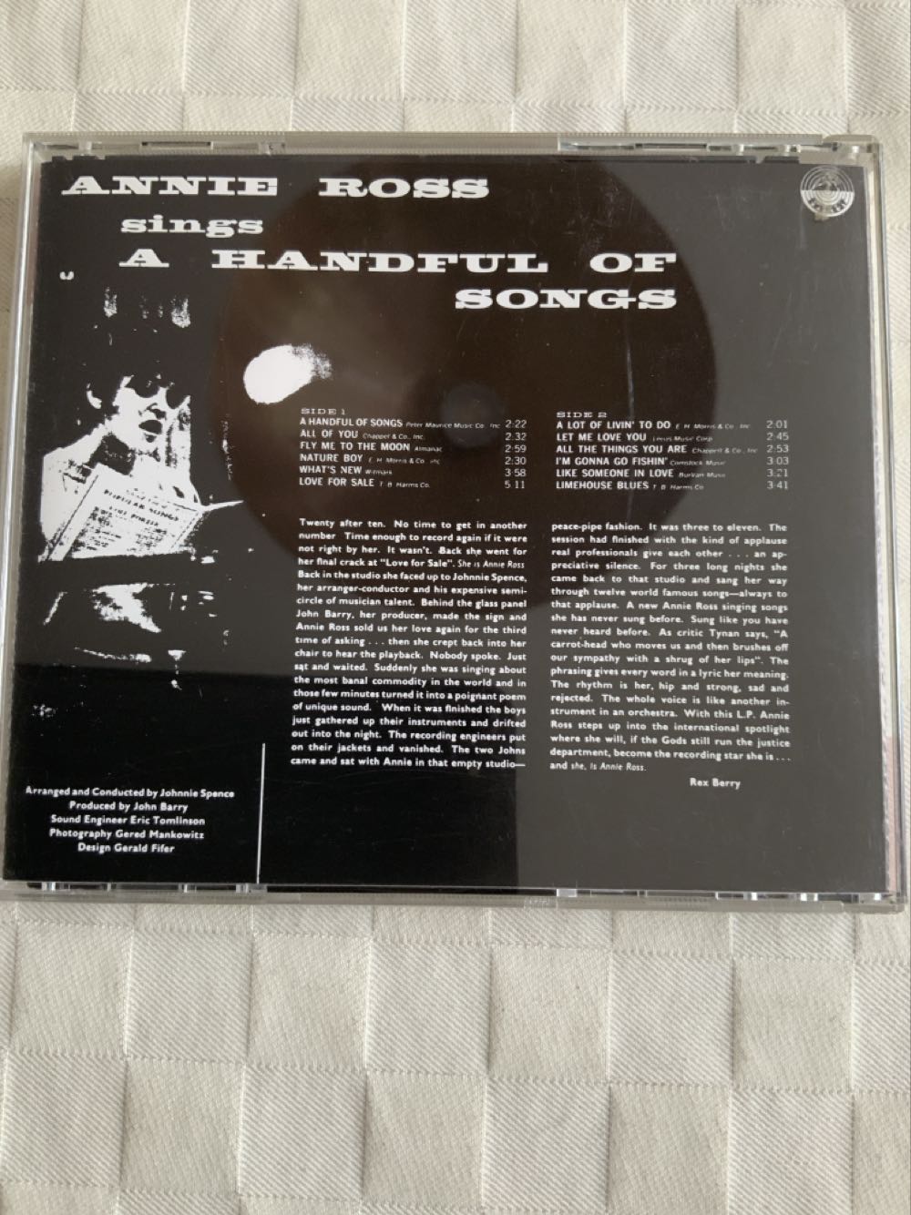 Annie Ross Sings A Handful Of Songs - Annie Ross (12”) music collectible - Main Image 2