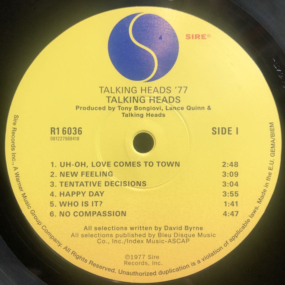 77 - Talking Heads (12”) music collectible - Main Image 3