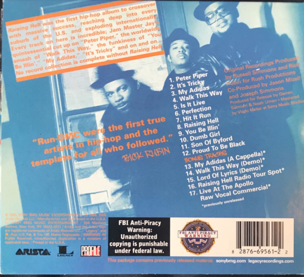 Raising Hell - Run-D.M.C. (CD) music collectible [Barcode 828766956122] - Main Image 2