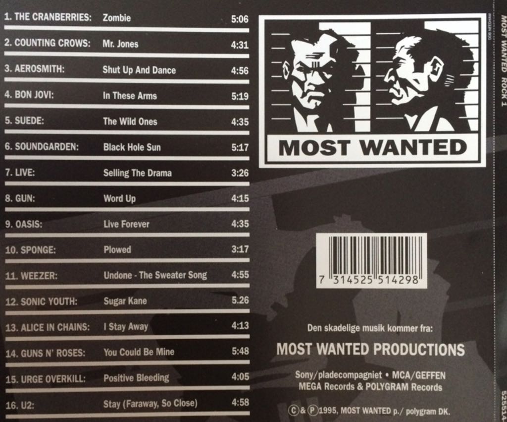 Most Wanted Rock 1 - V/A (CD) music collectible [Barcode 7314525514298] - Main Image 2