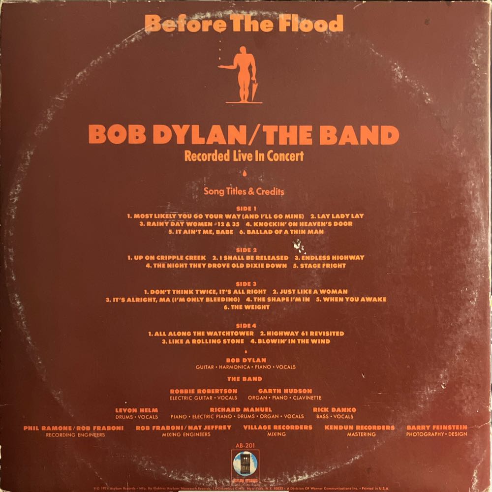 Before The Flood - Bob Dylan / The Band (MP3 - 93) music collectible [Barcode 074643766111] - Main Image 2