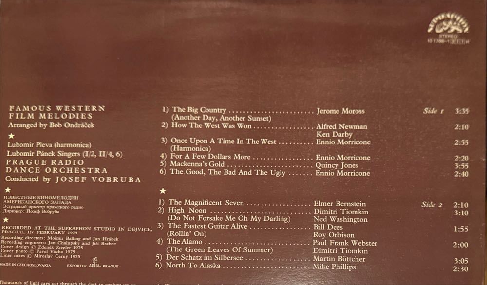 Famous Western Film Melodies - Prague Radio Dance Orchestra (12”) music collectible - Main Image 2