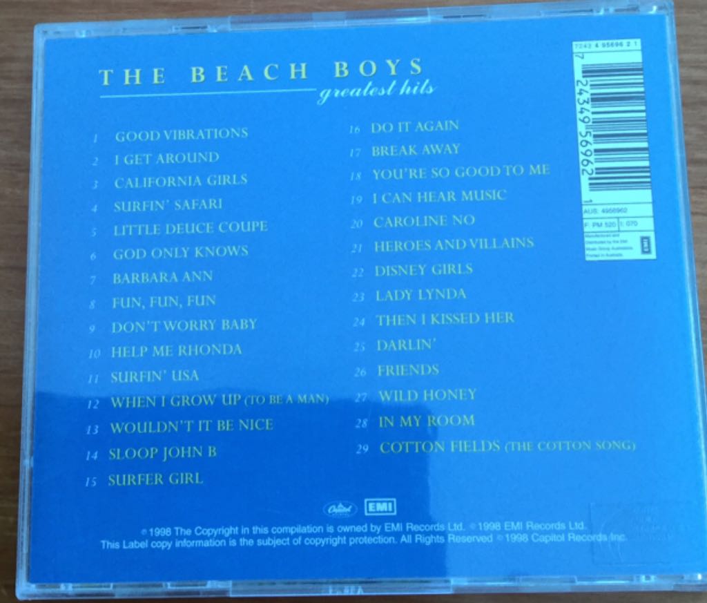 Greatest Hits - Beach Boys (CD) music collectible [Barcode 724349569621] - Main Image 2