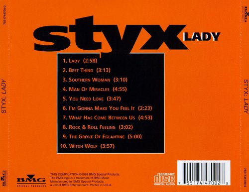 Lady - Styx (Cassette) music collectible - Main Image 2