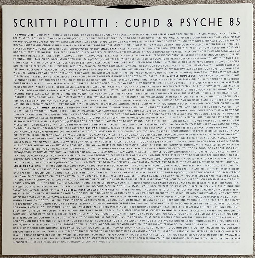 Cupid & Psyche 85 - Scritti Politti (12”) music collectible - Main Image 4