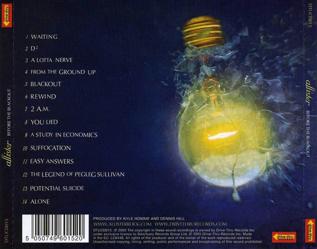 Before The Blackout - Allister (CD) music collectible [Barcode 5050749601520] - Main Image 2