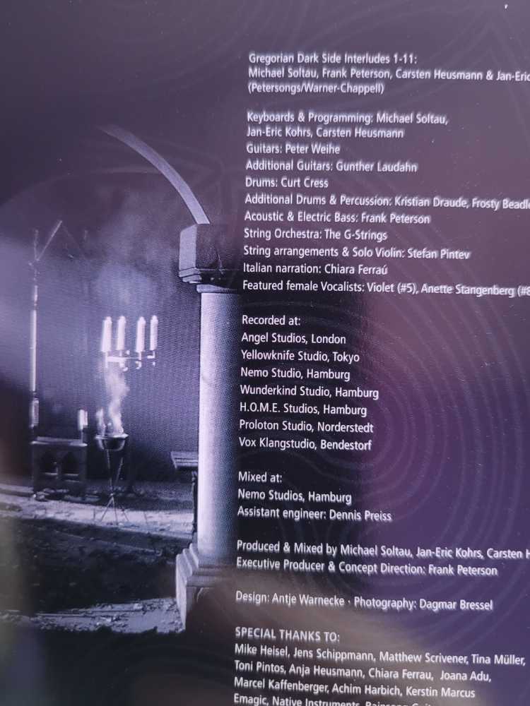 The Dark Side - Gregorian (CD - 64.00) music collectible [Barcode 4029758589823] - Main Image 3