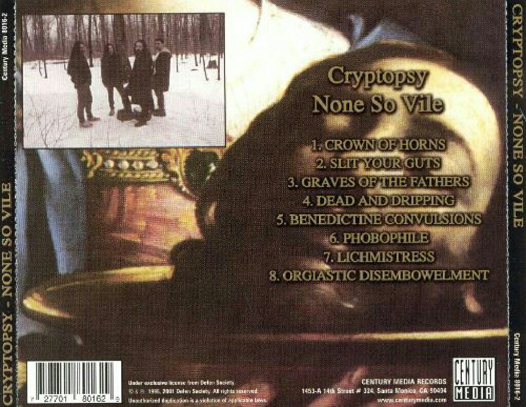 None So Vile - Cryptopsy (Cassette) music collectible [Barcode 727701801629] - Main Image 2