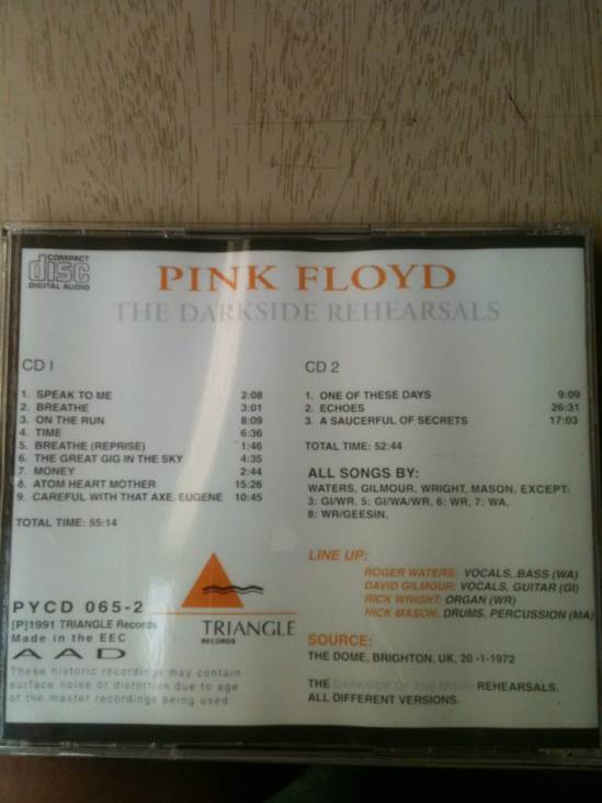 The Darkside Rehearsals - Pink Floyd (CD - 108) music collectible - Main Image 2