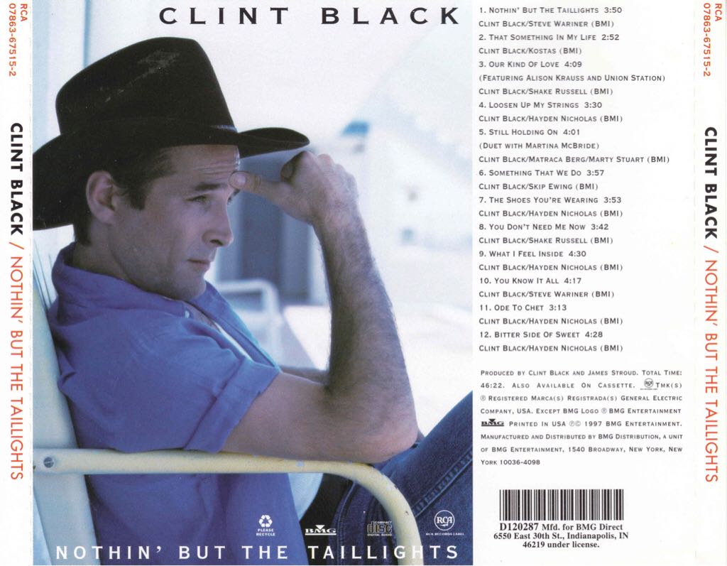 Nothin’ But the Taillights (MP3) - Black, Clint (CD) music collectible - Main Image 2