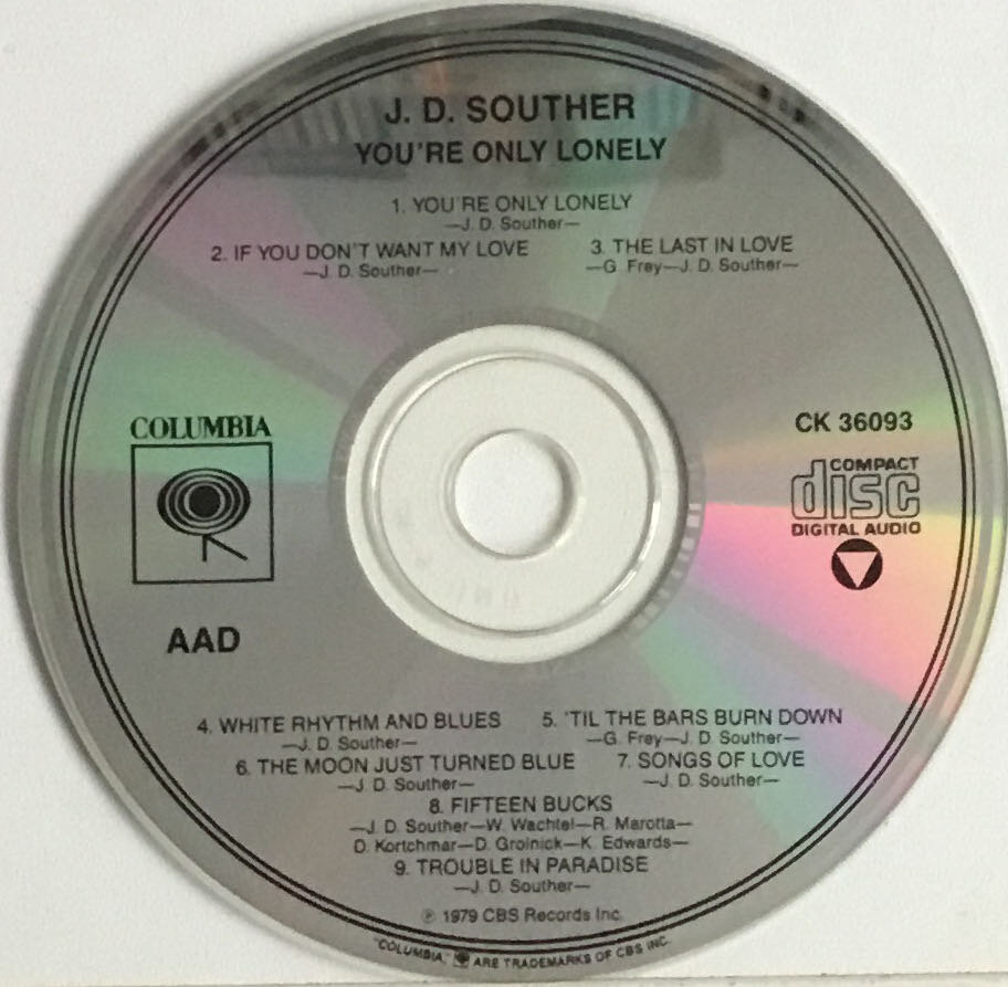 Youre Only Lonely - Souther, John David (CD - 40) music collectible [Barcode 074643609326] - Main Image 4