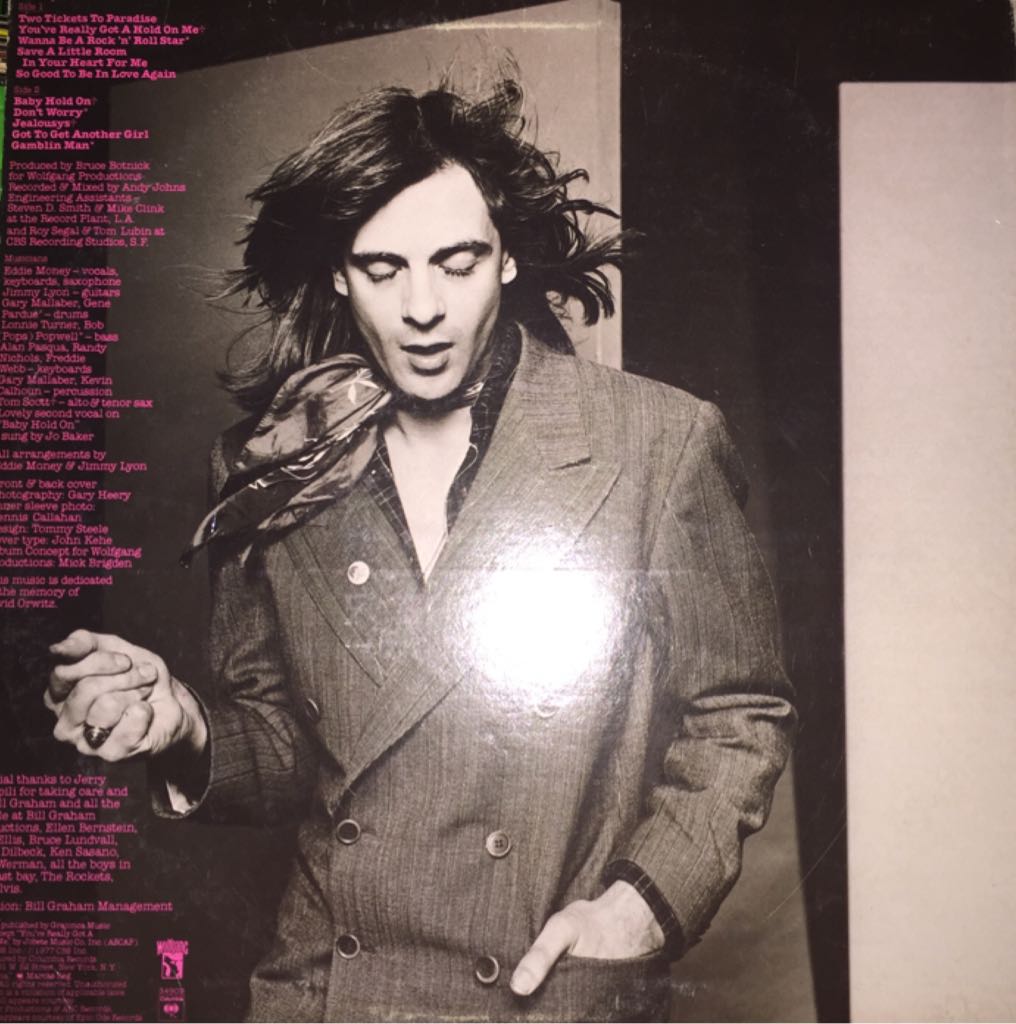 1977 Eddie Money - Money, Eddy (12”) music collectible [Barcode 074643490917] - Main Image 2