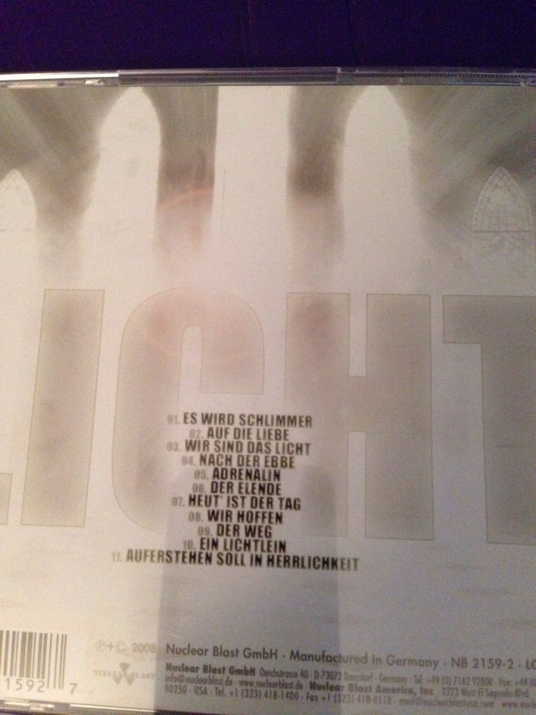 Licht - Die Apokalyptischen Reiter (CD) music collectible [Barcode 727361215927] - Main Image 2
