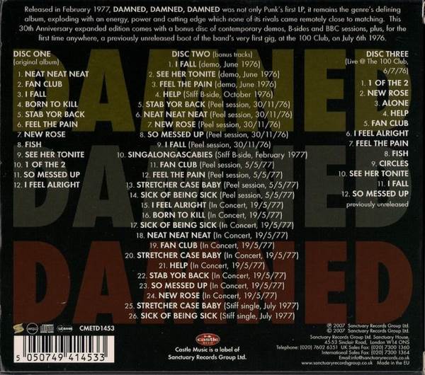 Damned Damned Damned - Damned, The (CD) music collectible [Barcode 5050749414533] - Main Image 2