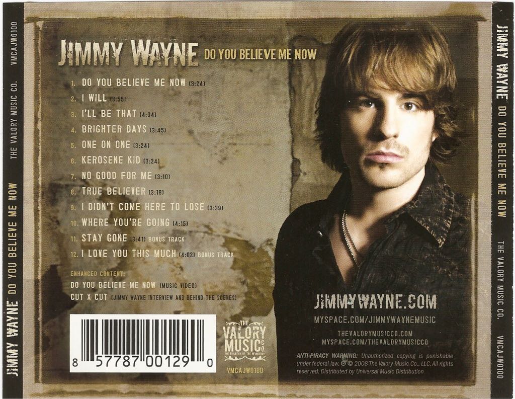 Do You Believe Me Now? - Jimmy Wayne (CD) music collectible - Main Image 2