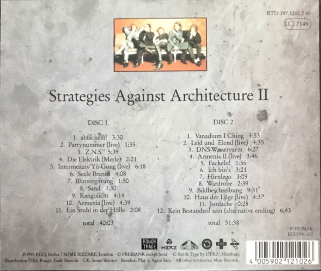 Strategies Against Architecture II - Einsturzende Neubauten (CD - 92) music collectible [Barcode 4005902121026] - Main Image 2