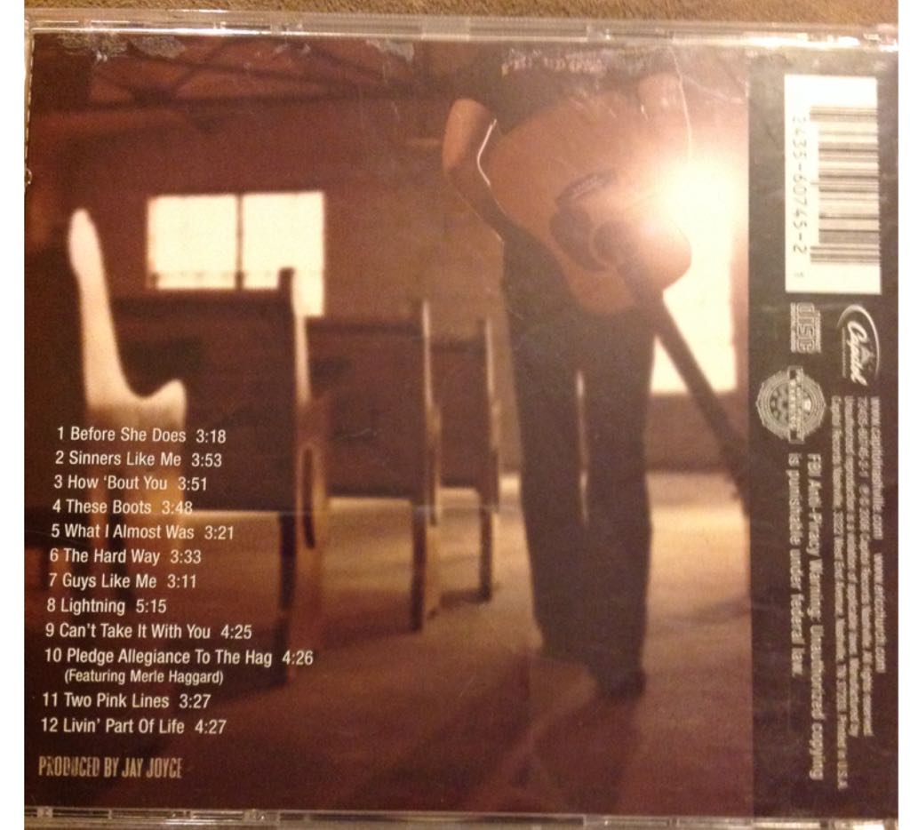 Sinners Like Me - Eric Church (CD - 47) music collectible [Barcode 724356074521] - Main Image 2