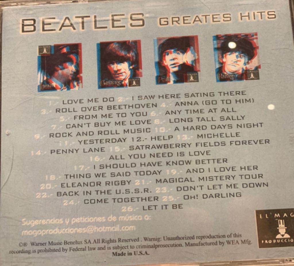 Beatles Greatest Hits - Beatles (CD) music collectible - Main Image 2