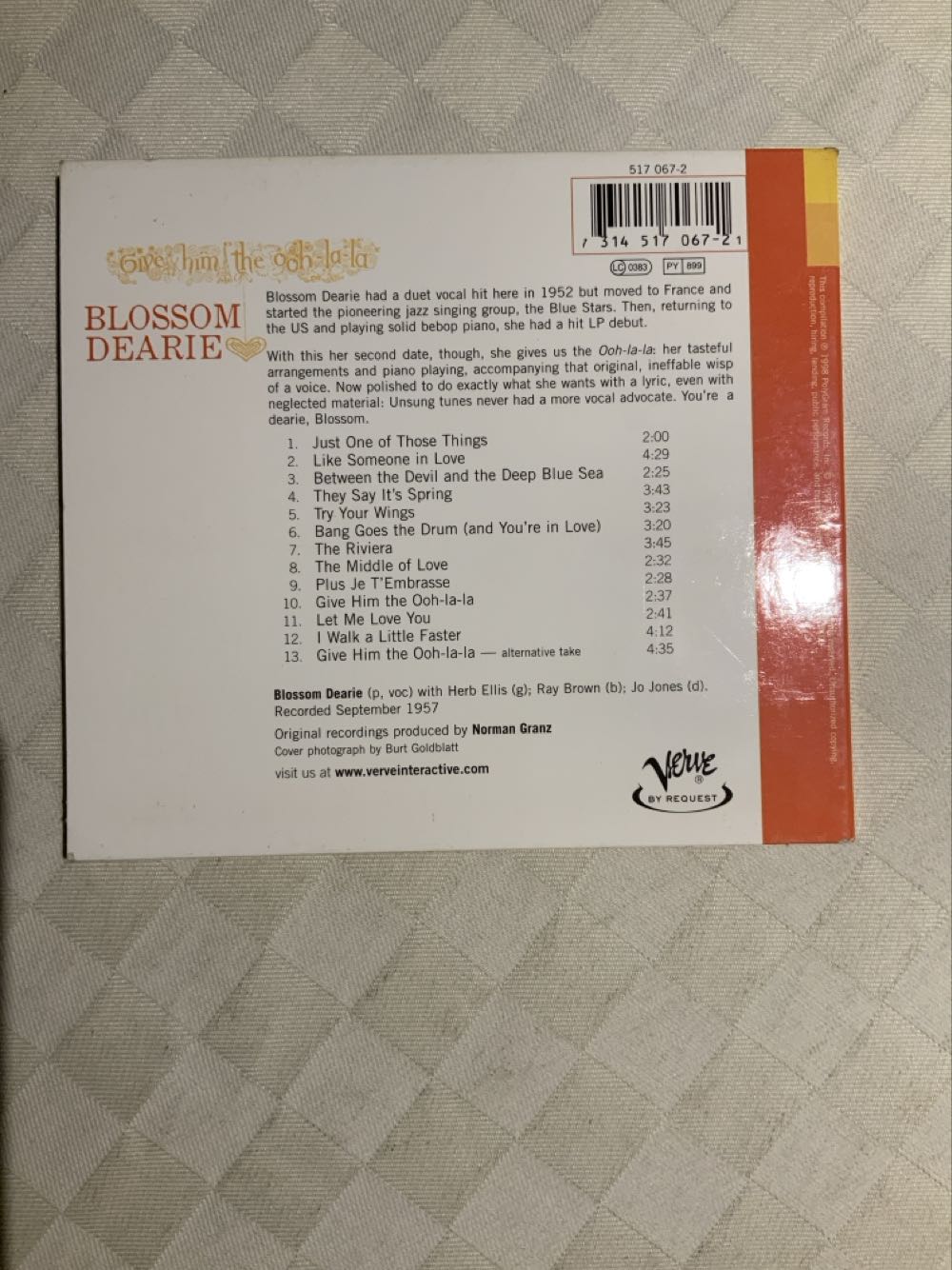 Give Him the Ooh-La-La - Blossom Dearie (CD) music collectible [Barcode 731451706721] - Main Image 2