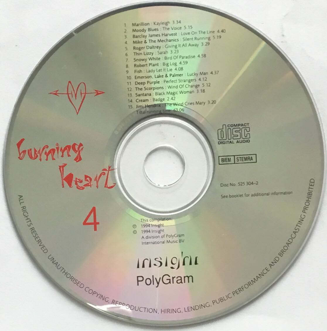 Burning Heart CD2 - Verzamel Alg (CD - 125) music collectible - Main Image 3