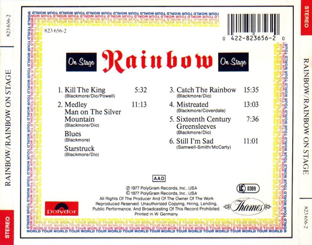 On Stage - Rainbow (12”) music collectible [Barcode 803341325685] - Main Image 2