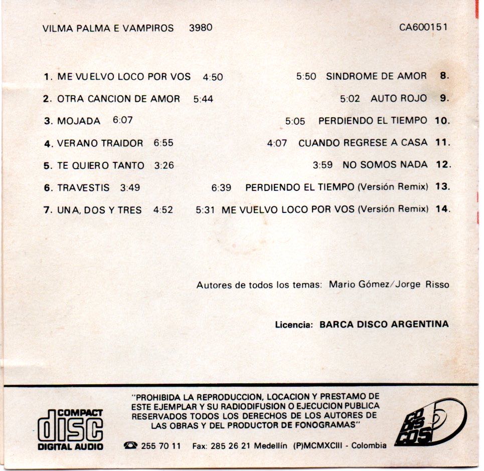 3980 - Vilma Palma E Vampiros (CD) music collectible [Barcode 7509985311376] - Main Image 2